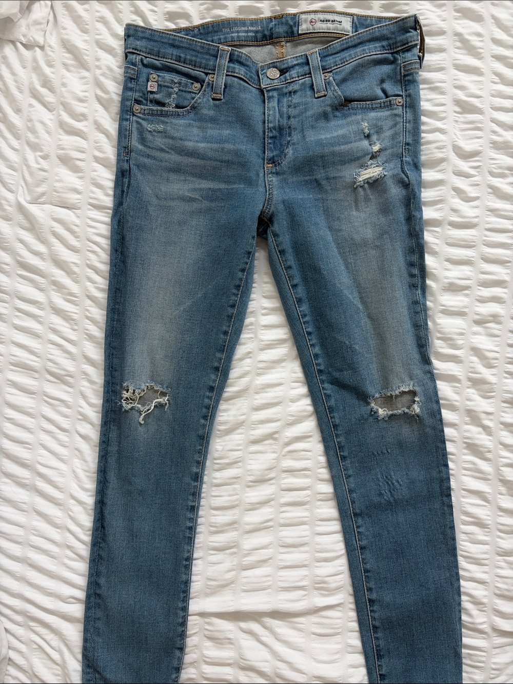 AG Adriano Goldschmied The Legging Ankle Women's Super Skinny Jeans -Distressed.
